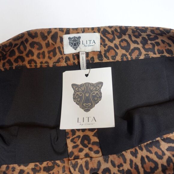 Lita by Ciara Women's Leather High Waist Pants Animal Print Size 30 NWT $398 NWT - Picture 5 of 9